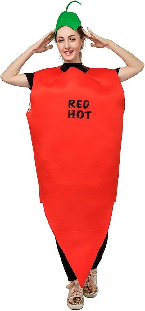 Unisex Red Hot Chilli Pepper Halloween Fancy Costume | Amazon (US)