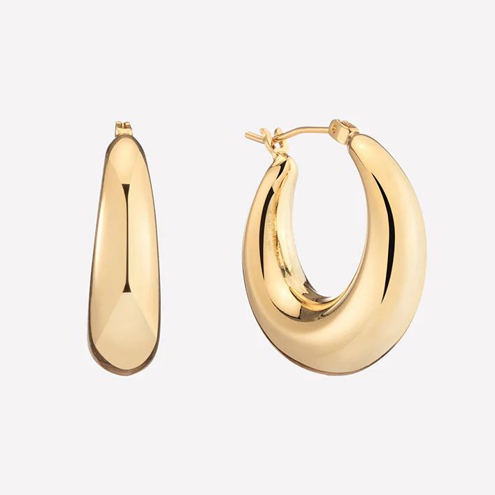 Large Puffy Hoops | BONHEUR JEWELRY