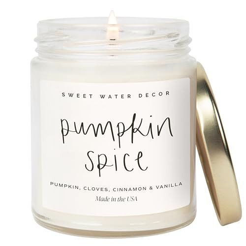 Sweet Water Decor Pumpkin Spice Candle, Thanksgiving & Halloween 9oz Decor | Amazon (US)