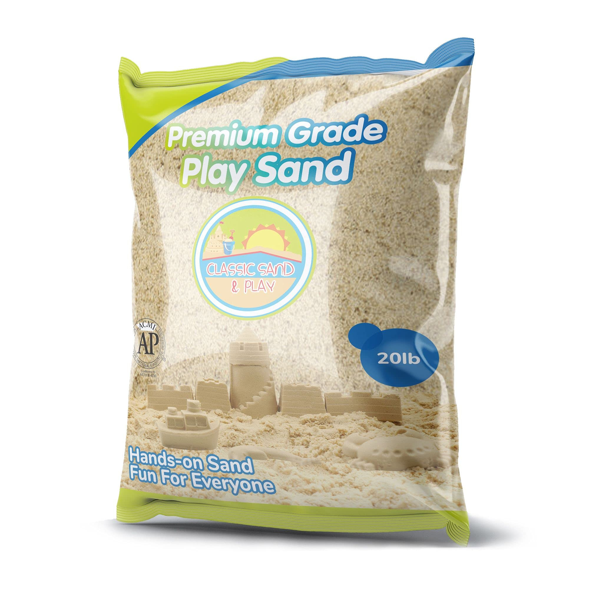 Classic Sand and Play Sand for Sandbox, Table, Therapy, and Outdoor Use, 20 lb. Bag, Natural, Non... | Amazon (US)