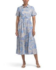 Belted Printed Shirt Dress | TJ Maxx