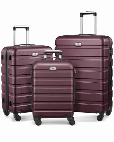 Suitour Luggage Sets 3 piece, Hardside Lightweight Suitcase sets with Spinner Wheels,TSA Lock,20/24/28 inches Travel luggage | Amazon (US)