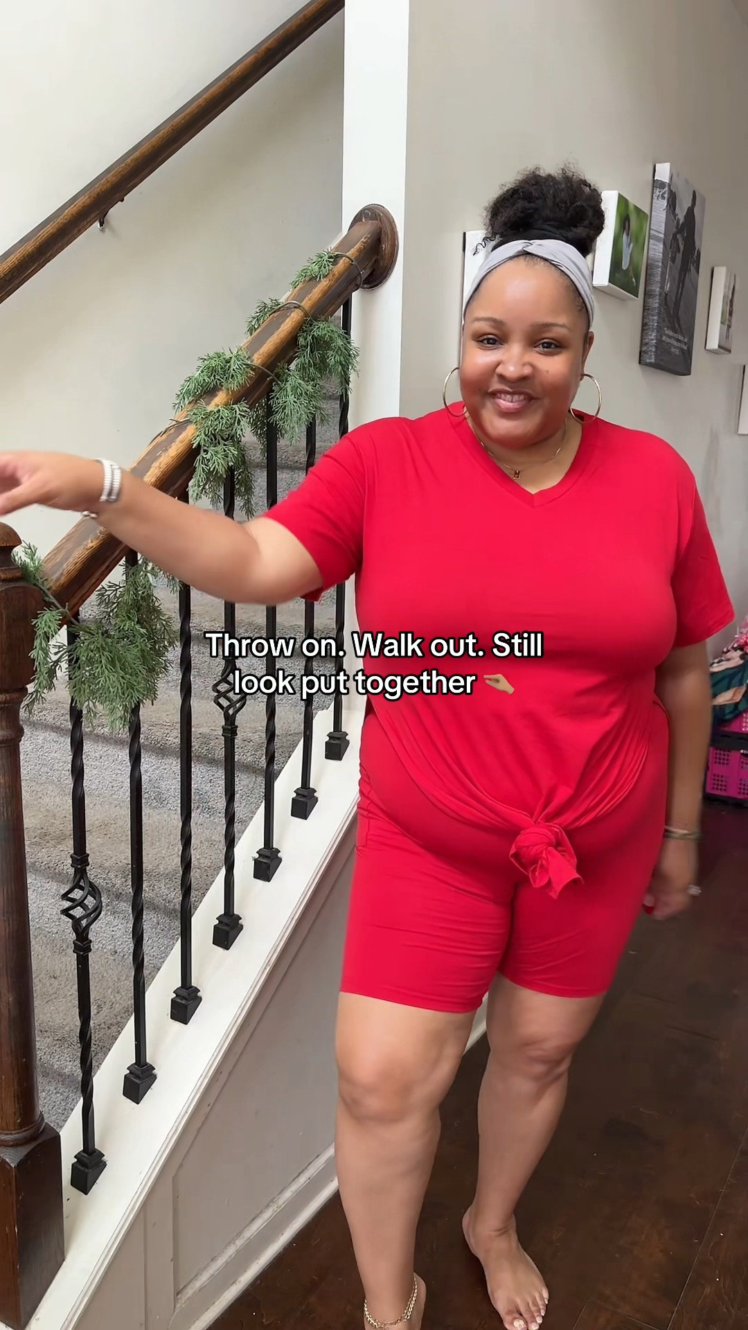 plus size fashion | Plus size mom summer uniform activated 😭☀️👏🏽 This stretchy 2 piece short set is the kind of outfit you can throw on HALF asleep, get the kids out the door, and still look put together 💀 Comfortable, breathable, effortless, and cute enough for errands, park days, quick lunches, and summer fun without standing in the mirror for an hour trying to figure out an outfit 👏🏽💕 #plussizemom #twopieceset #sahmstyle #loungewear

#LTKPlusSize #LTKmomlife #LTKootd