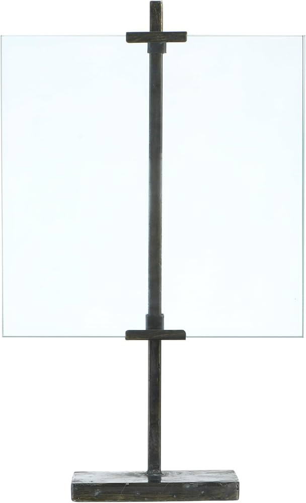 10 in x 16.75 in Black Adjustable Metal Stand and Glass Floating Photo Frame | Amazon (US)