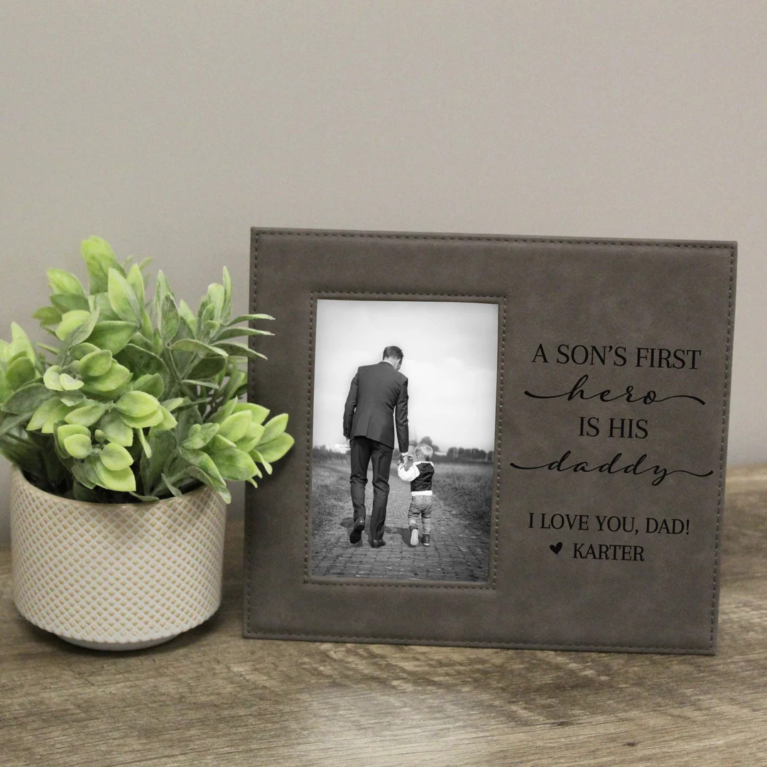Father Son Picture Frame Son's First Hero is Daddy Daddy Son Picture Frame Father's Day Gift From... | Etsy (US)