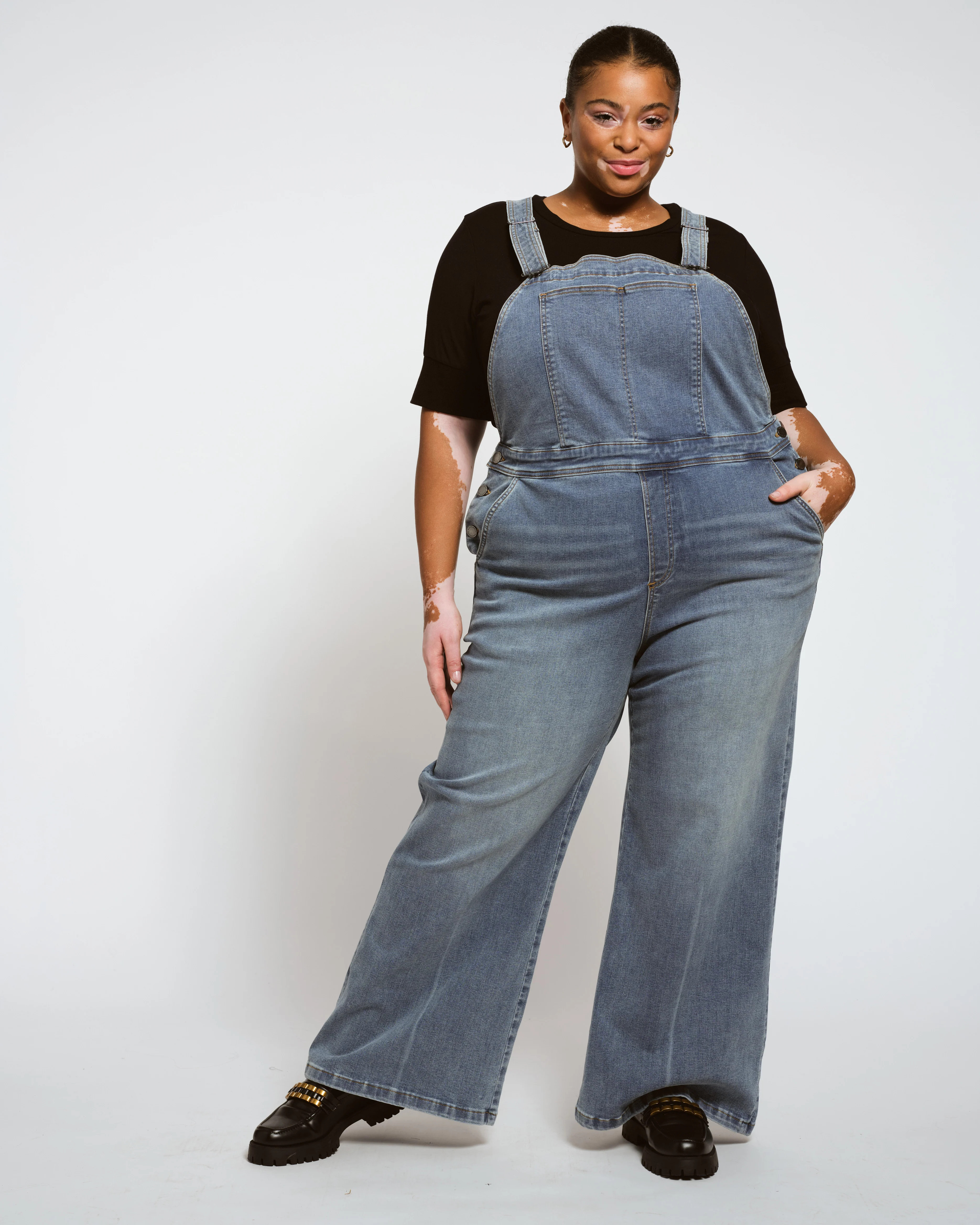 Casey Wide Leg Denim Overalls - Rizzo Blue | Universal Standard