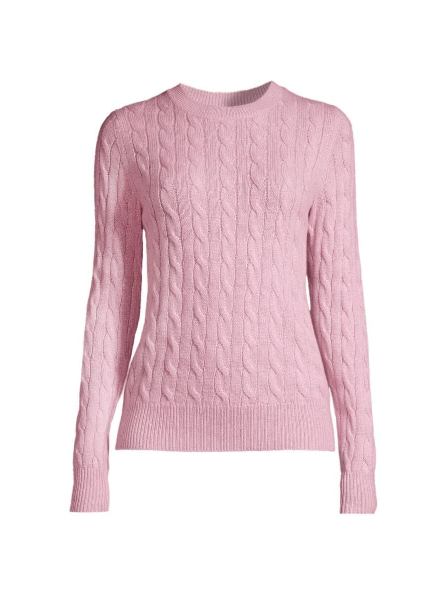 Cashmere Cable-Knit Crewneck Sweater | Saks Fifth Avenue