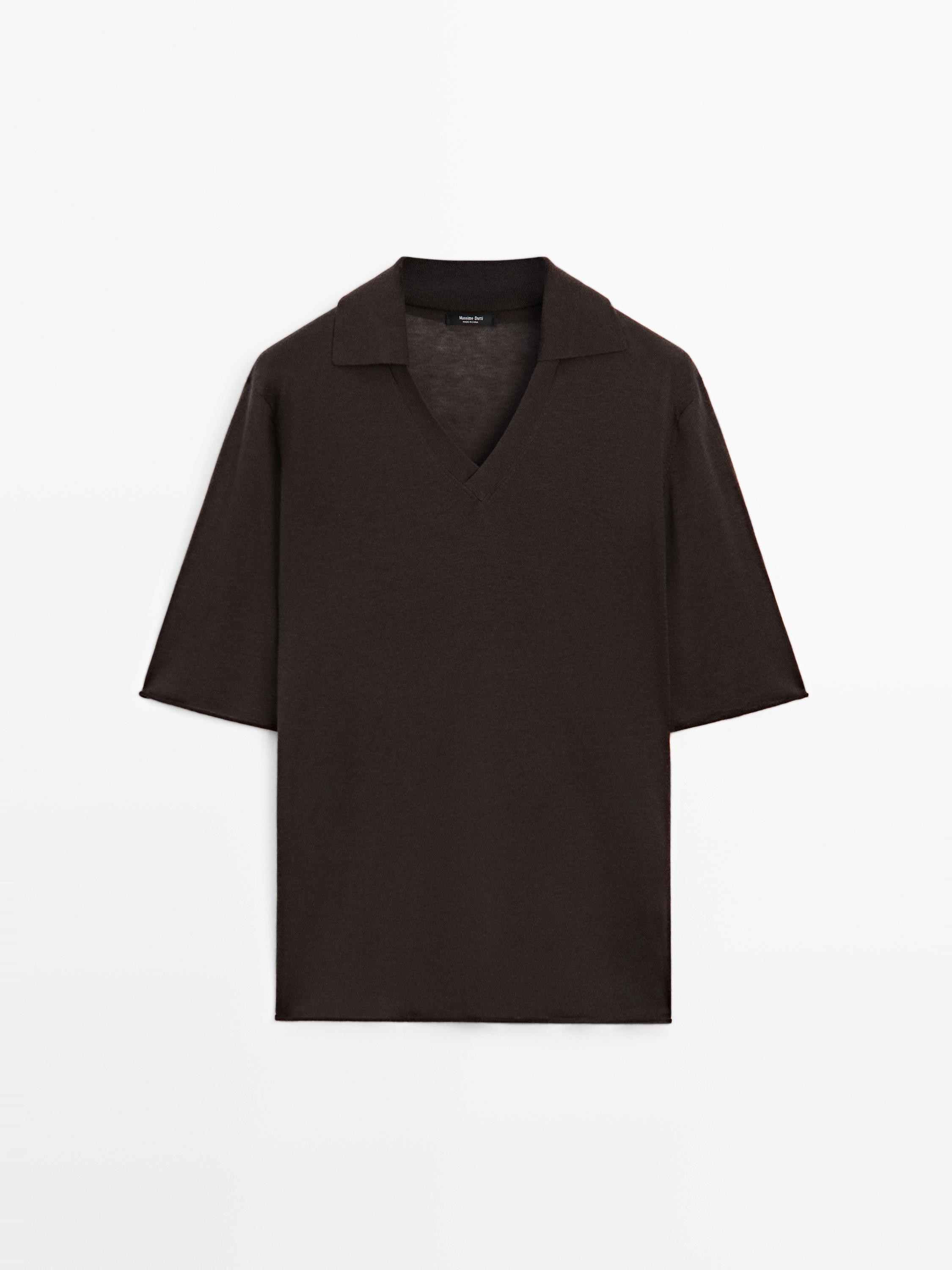 Oversize silk and wool blend knit sweater | Massimo Dutti UK