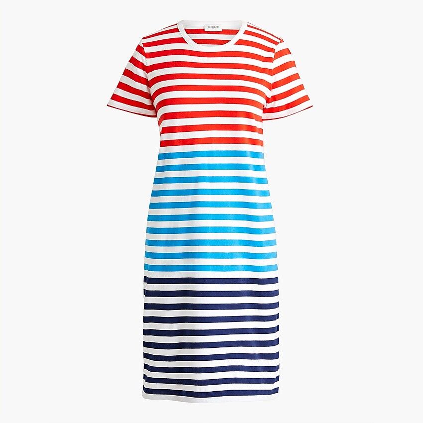 Short-sleeve mixed-stripe T-shirt dress | J.Crew Factory