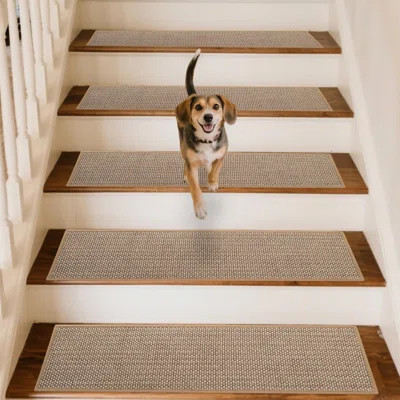 Linen Stair Treads, 15Pcs Upgraded Self Adhesive Backing Non Slip Stair Carpets, Peel And Stick Stair Runner Rugs, Reusable Staircase Step Treads(Beig | Wayfair North America