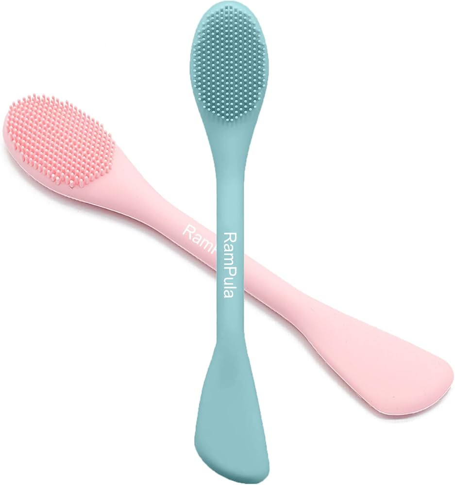 RamPula Facial Cleansing Brush, 2 in 1 Silicone Face Mask Brush & Face Scrubber, For Exfoliating,... | Amazon (US)
