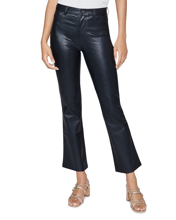 Claudine Faux Leather Ankle Flare Jeans in Black | Bloomingdale's (US)