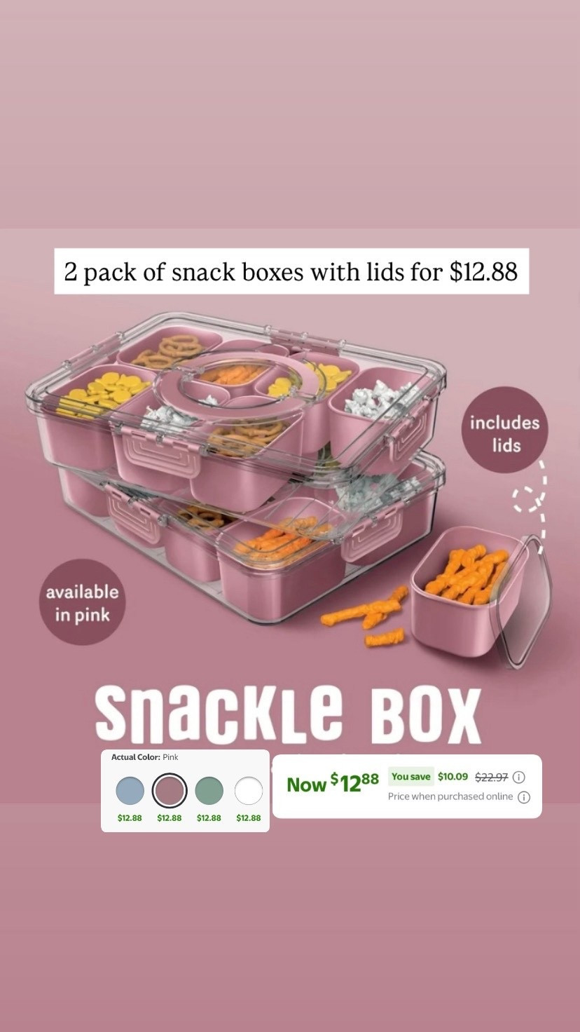 2 pack snack boxes with lids for $12.88

#LTKHoliday #LTKSaleAlert
