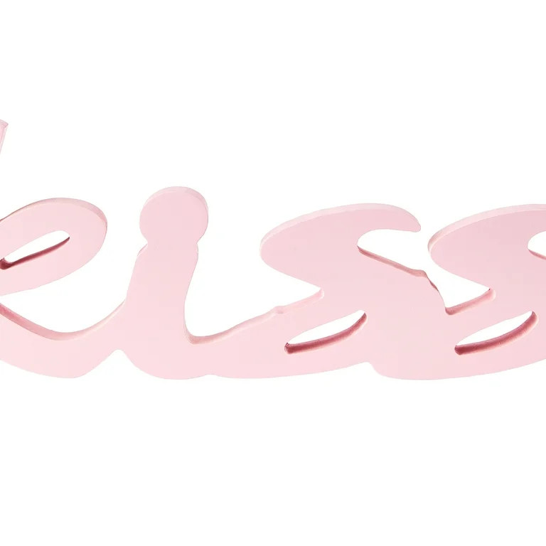Way to Celebrate! Valentine’s Day Wood Cut Out Letter Décor, Pink KISS ​ | Walmart (US)