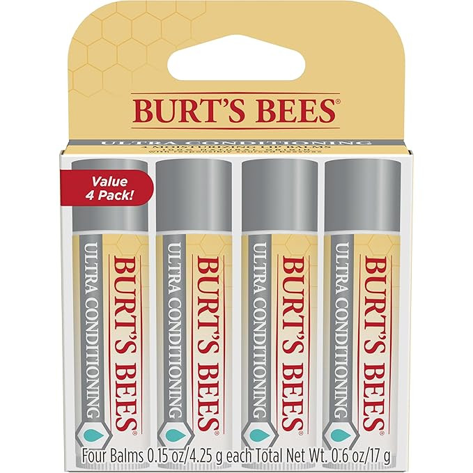 Burt's Bees Lip Balm, Moisturizing Lip Care, 100% Natural Origin, Ultra Conditioning with Shea, C... | Amazon (US)