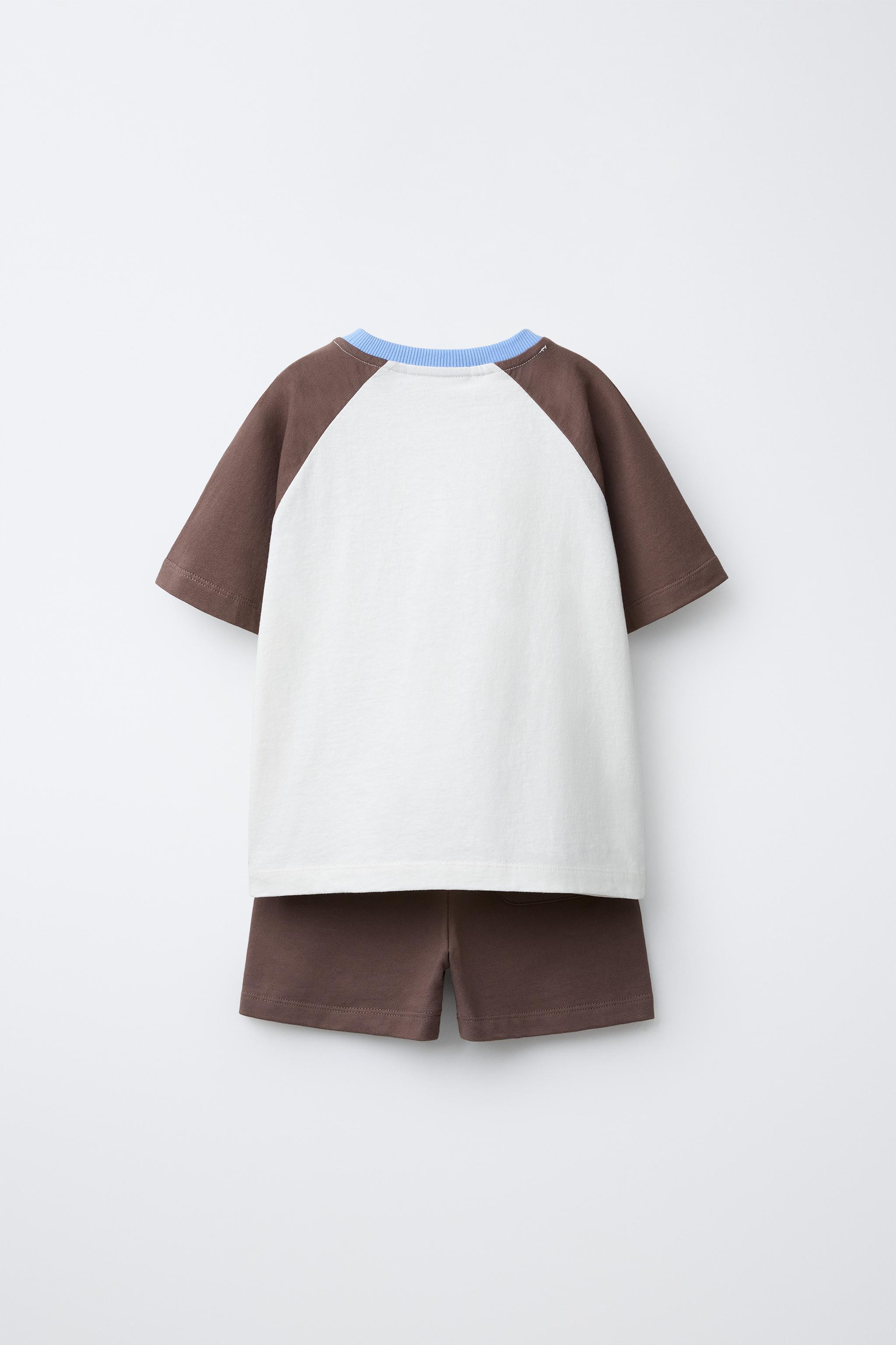 COLOR BLOCK JOGGING T-SHIRT AND SHORTS SET | Zara US