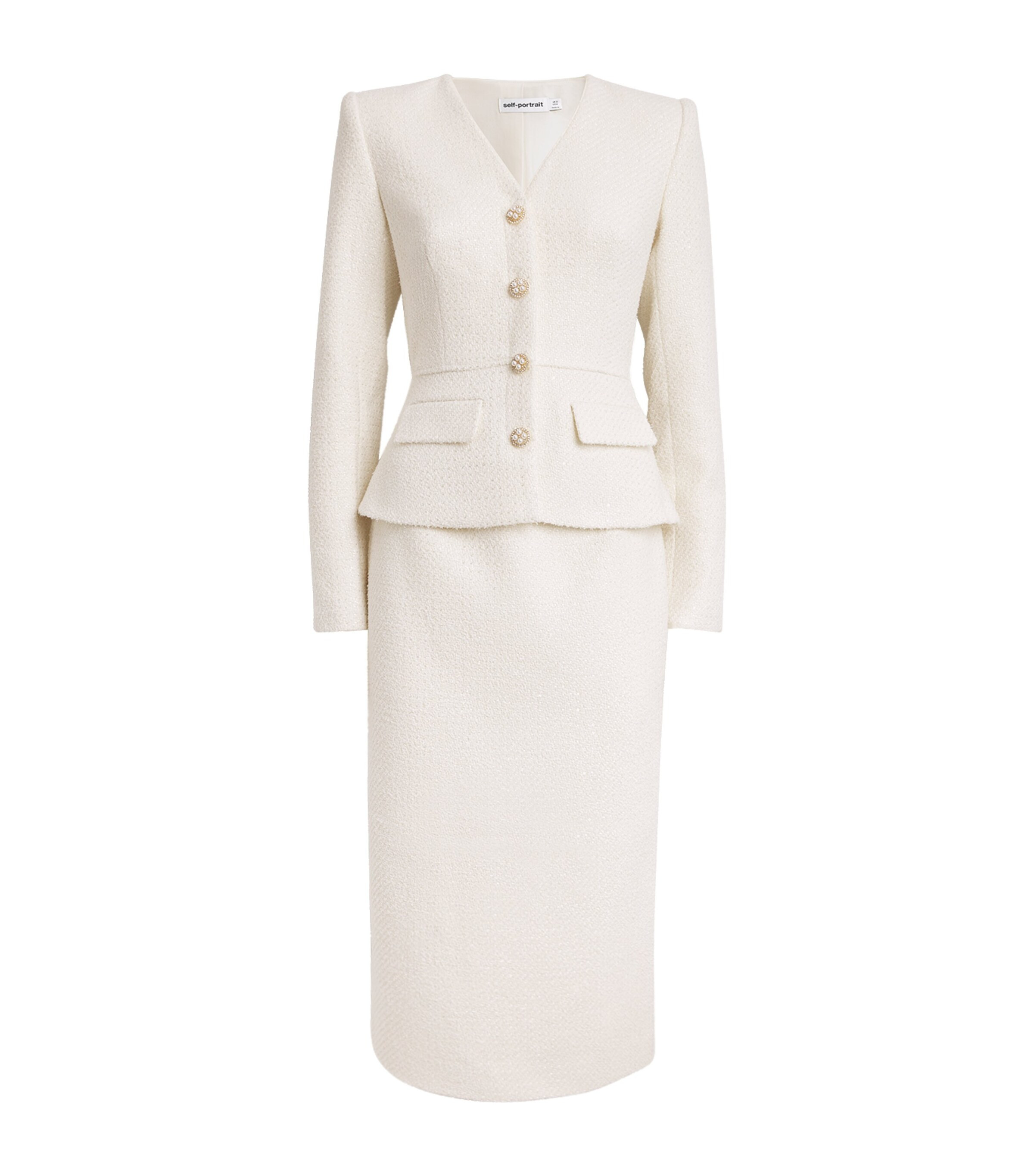 Self-Portrait Bouclé Midi Dress | Harrods