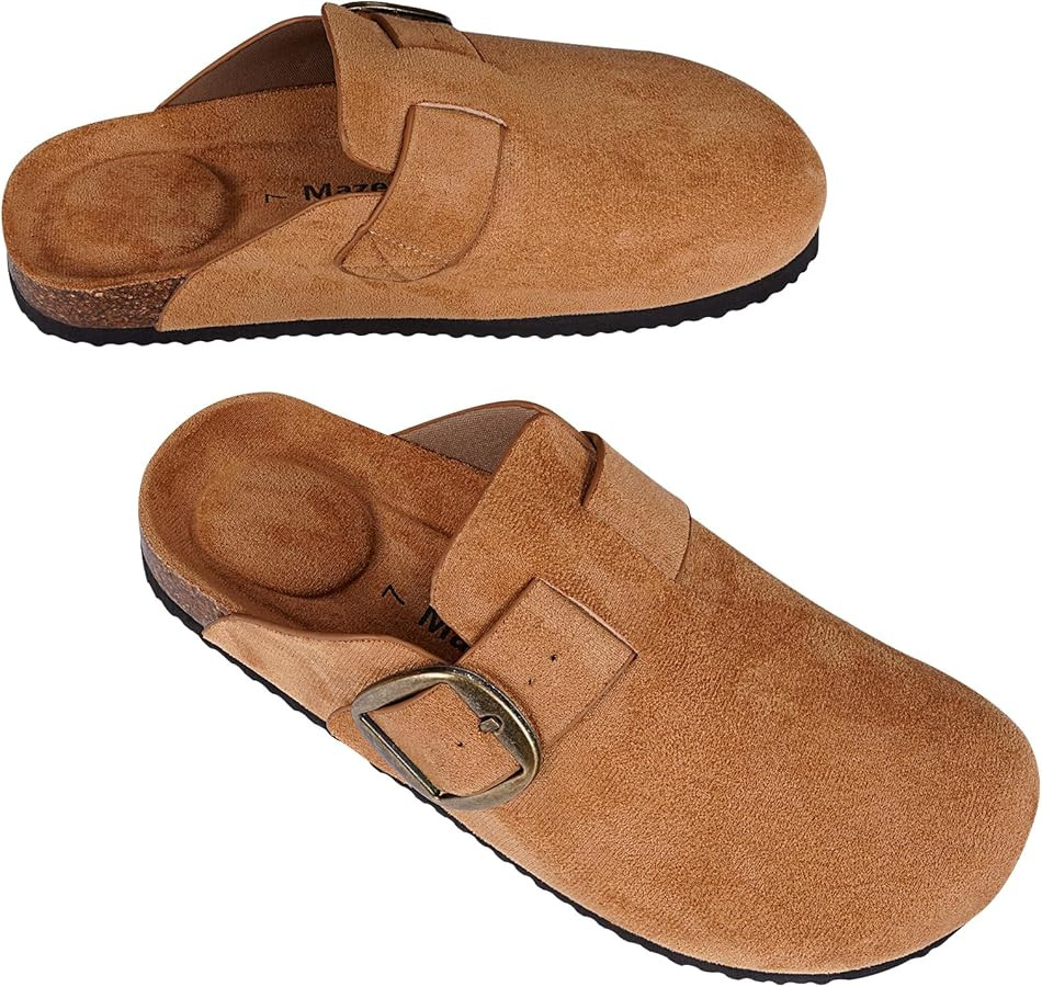 mazeskin Womens Memory Foam Clogs Soft Cork Comfortable Footbed Adjustable Buckle Slippers House ... | Amazon (US)