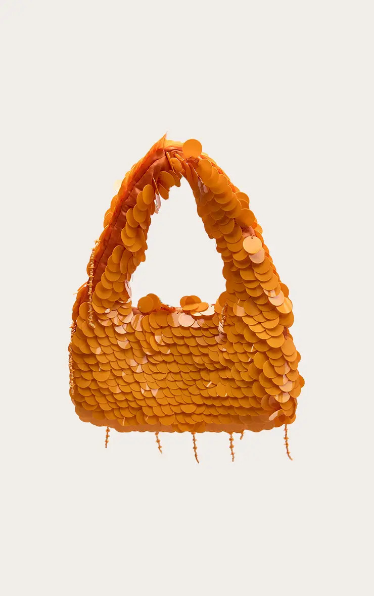 Orange Sequin Shaggy Mini Bag | PrettyLittleThing UK
