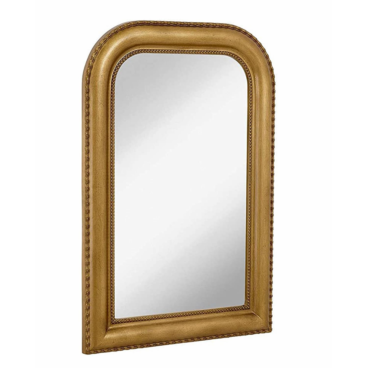 Hamilton Hills 20" x 30" Classic Gold Framed Rich Framed Top Round Corner Mirror | Thick Arched Top Rich Wall Mirror | Vanity for Bathroom Decor, Bedroom, Living Room | Hangs Horizontal or Vertical | Amazon (US)
