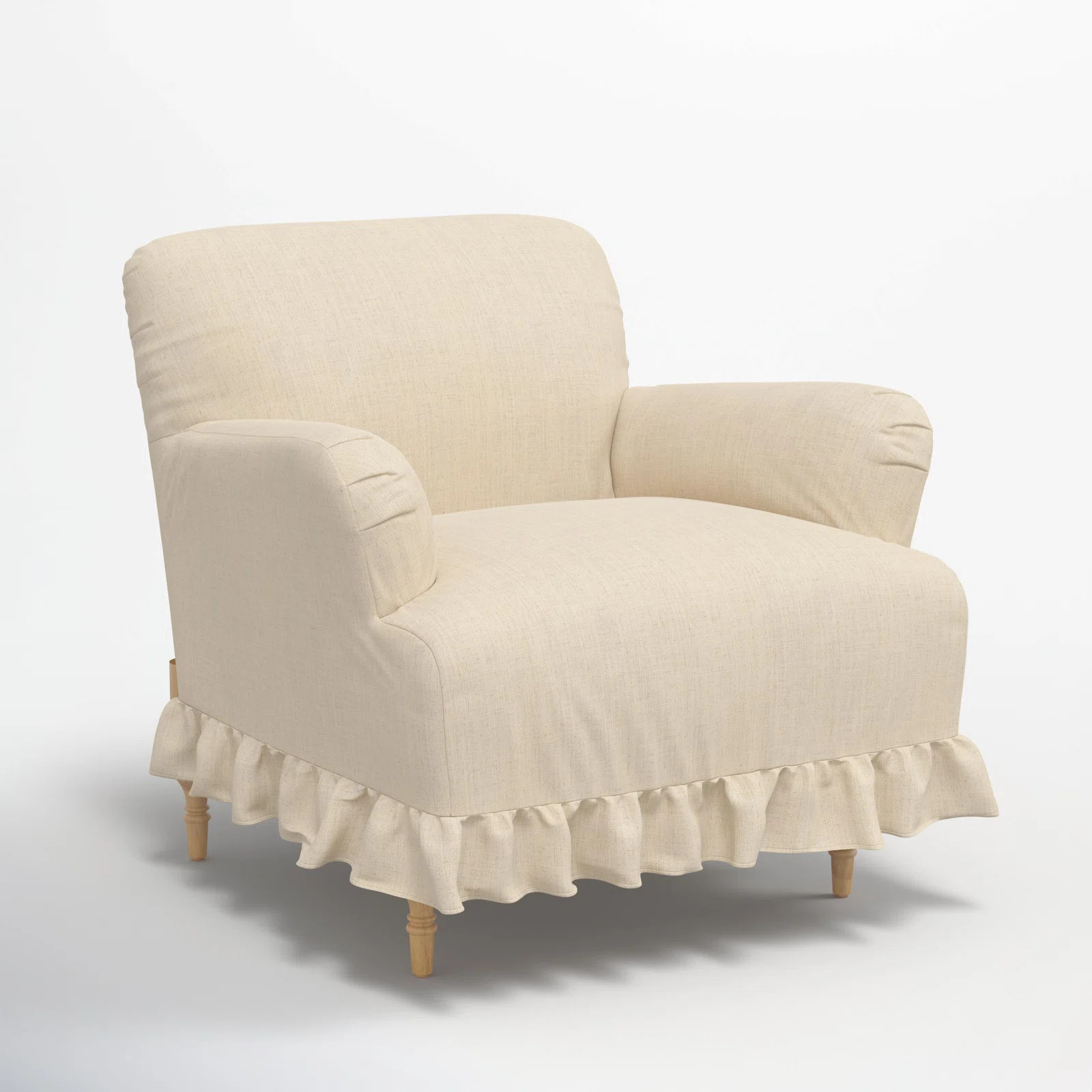Maggie Ruffle Slipcover Armchair | Birch Lane