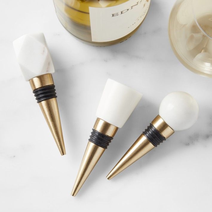 Williams Sonoma Marble Wine Stoppers. Set of 3 | Williams-Sonoma