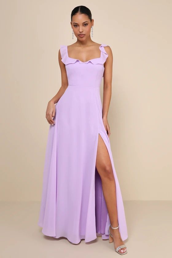 Dreamy Admiration Lilac Ruffled Maxi Dress | Purple Bridesmaid Dress  | Lulus