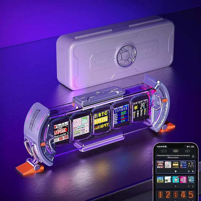 Divoom Times Gate - Cyberpunk Gaming Setup Digital Alarm Clock, Smart APP, WiFi Connect, RGB LED ... | Amazon (US)