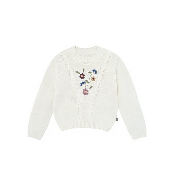 Modern Moments by Gerber Toddler Girl Sweater with Textural Stitches and Embroidery, Sizes 12M-5T... | Walmart (US)