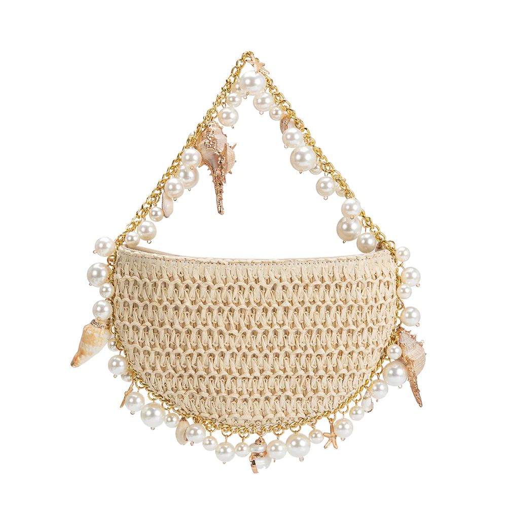 Natural Isla Small Straw Top Handle Bag | Melie Bianco | Melie Bianco