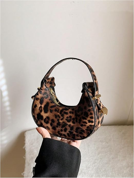 Women's Leopard Print Handbag Cheetah Top Handle Clutch Purses Mini Zip Hobo Bags | Amazon (US)