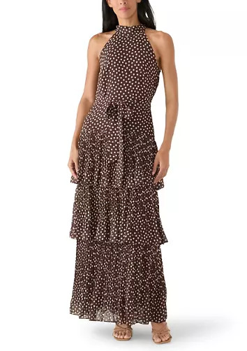 Women's Halter Tiered Dot Midi Dress | Belk