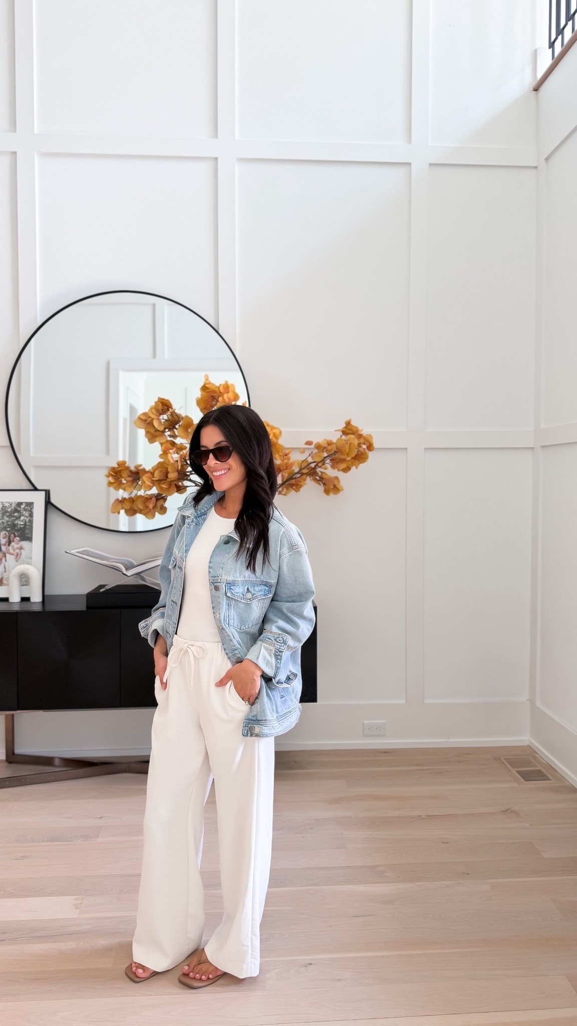 Oversized Jean jacket (s) 
Aritzia pants (xs)

#LTKdayinmylife #LTKmomlife #LTKPetite
