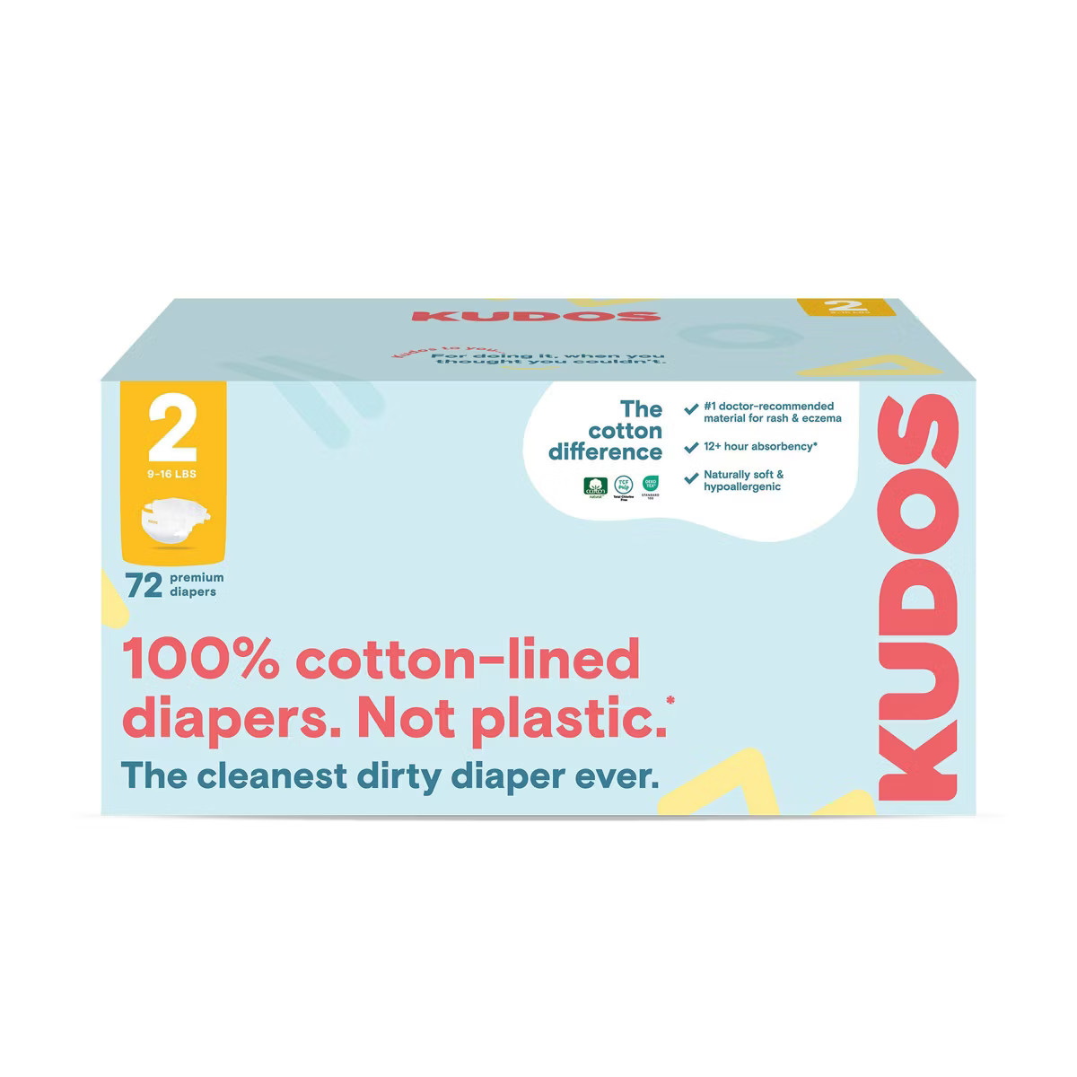 Kudos Chlorine Free Cotton-Lined Disposable Diapers - Size 2 - 72ct | Target
