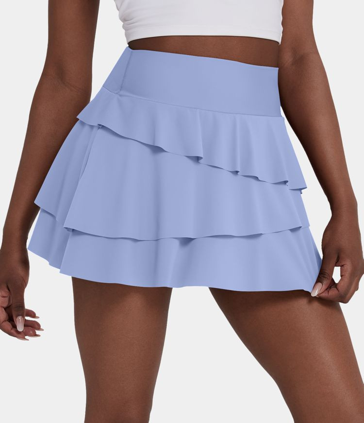 Women’s Everyday High Waisted 2-in-1 Tennis Skirt-Truffle - Halara | HALARA