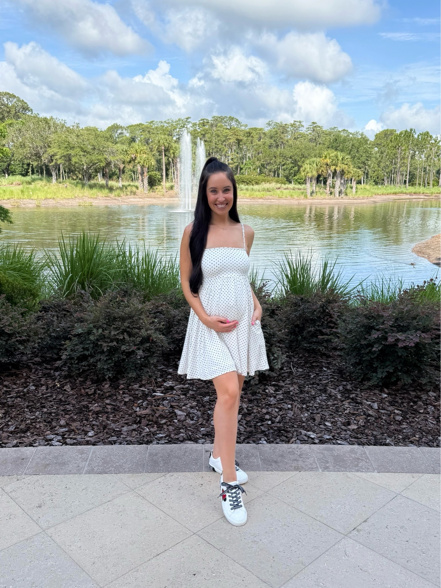 The dress with pockets 🤍✨

Linked this bump-friendly babydoll dress, and 
my Mickey Mouse sneakers, from our Four Seasons Orlando babymoon. Perfect for Disney days, vacations, brunch, and everyday summer outfits. ☀️

#LTKootd #LTKBump #LTKPetite
