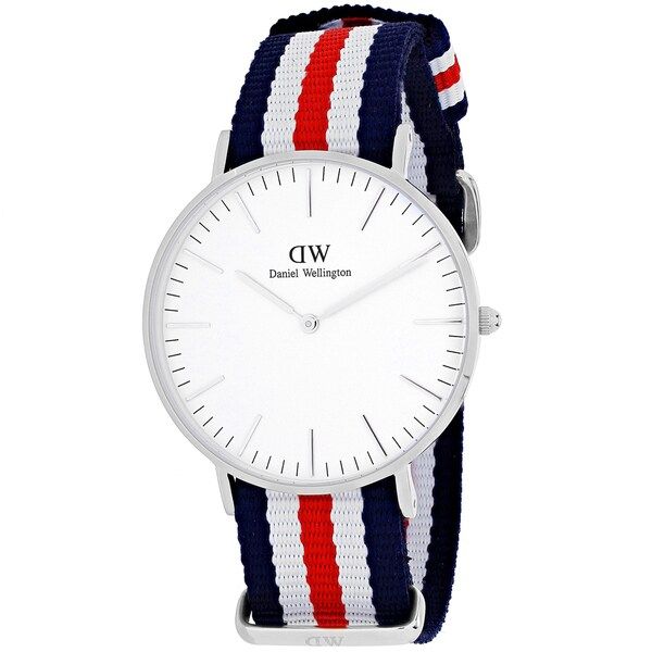 Daniel Wellington Women's Canterbury  Multicolor Nylon Quartz White Dial Watch | Bed Bath & Beyond