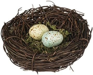 Sullivans Speckled Robin's Egg Blue Yellow Moss 4 Inch Decorative Bird's Nest | Amazon (US)