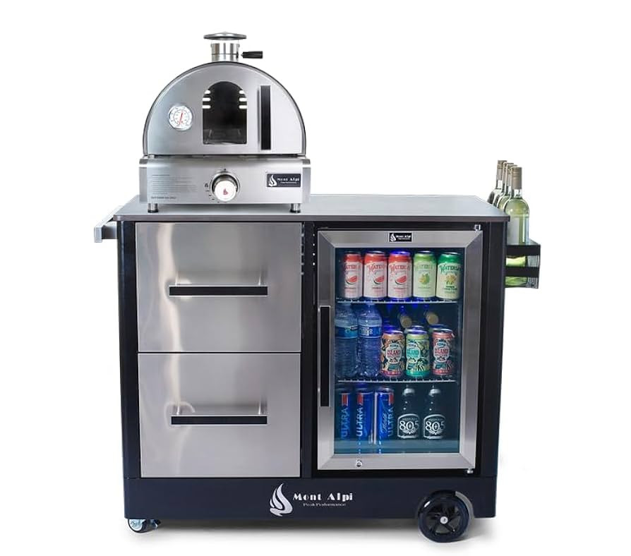 Mont Alpi MAPCL-MAPZ-Combo Outdoor Prep Bar Cart with Ceramic Top Counter + Wine Holder + Stainle... | Amazon (US)
