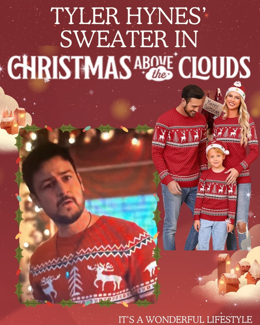 Get Tyler Hynes’ festive reindeer sweater seen in “Christmas Above the Clouds!”

So many have asked where to find it—and good news—you can grab it now in my LTK shop! 🎄 It’s available for the whole family and makes the perfect gift or matching outfit for your Christmas card photos!


#LTKSeasonal #LTKHoliday #LTKFamily