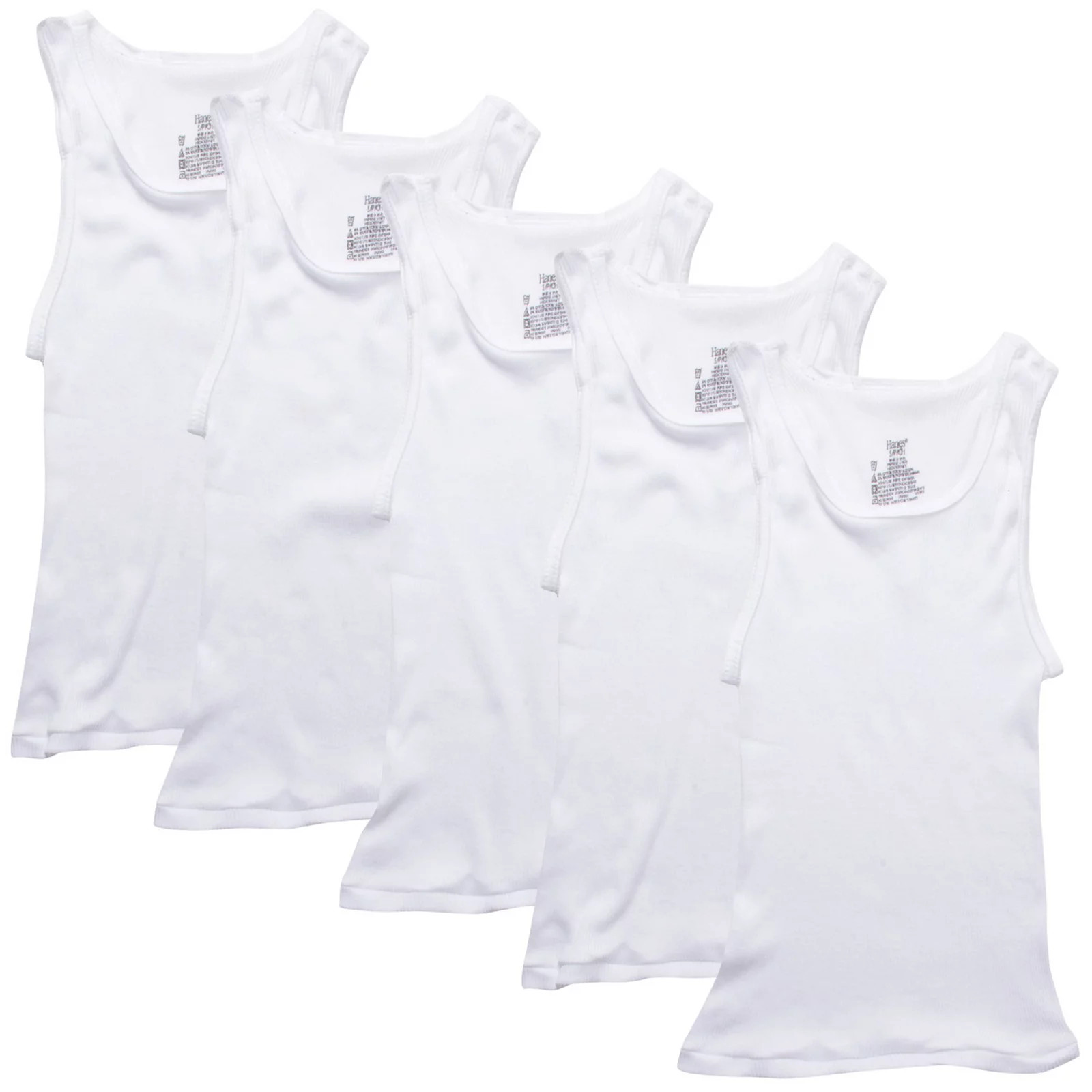 Boys Hanes® 5 Pack Ultimate White Tank Undershirt, Boy's, Size: Medium | Kohl's