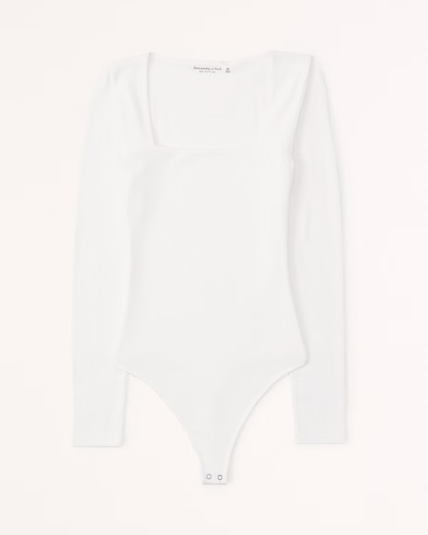 Women's Long-Sleeve Cozy Squareneck Bodysuit | Women's Tops | Abercrombie.com | Abercrombie & Fitch (US)