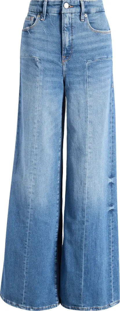 Good American Good Waist Center Seam Palazzo Jeans | Nordstrom | Nordstrom