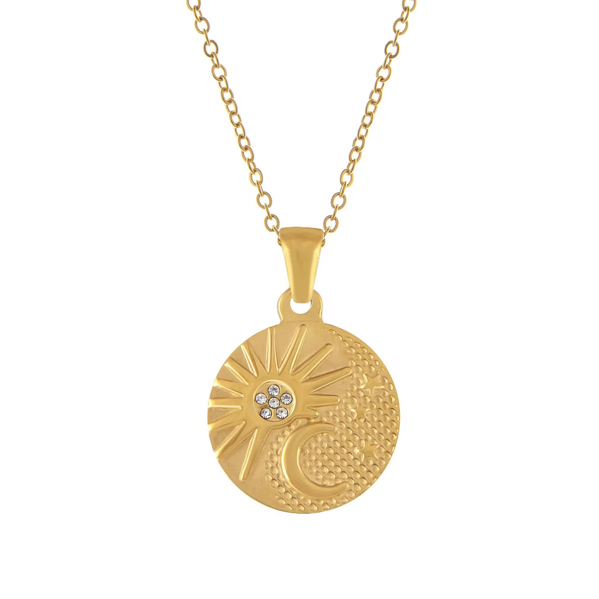 Anna-Kaci Stylish Adjustable Gold Toned Star Moon Sun Heart Zircon Pendant Necklace | Target