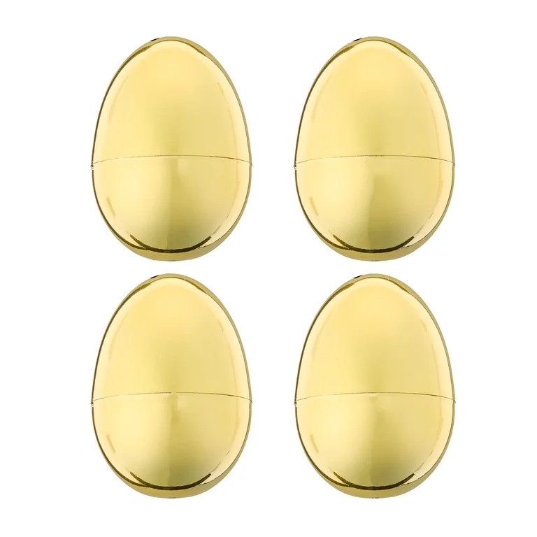 Gold Metallic Eggs, 4", 4 Count, Easter by Way To Celebrate | Walmart (US)