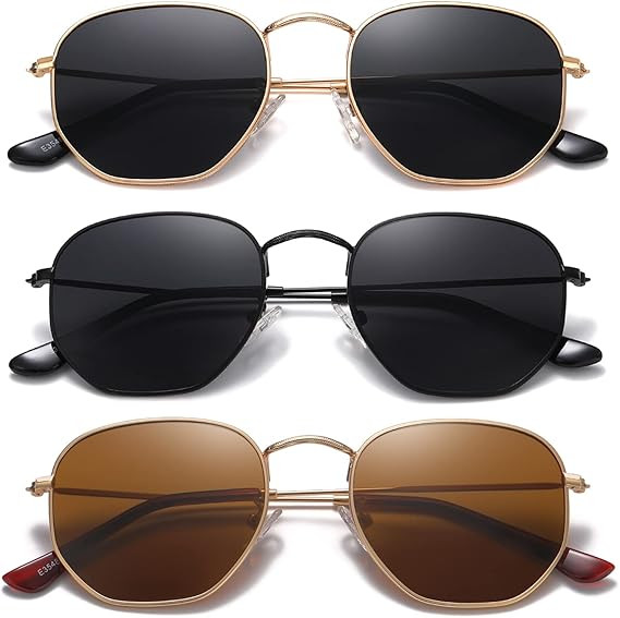 MEETSUN Polarized Hexagon Sunglasses for Women Men Polygon Square Sun Glasses UV400 Protection Me... | Amazon (US)