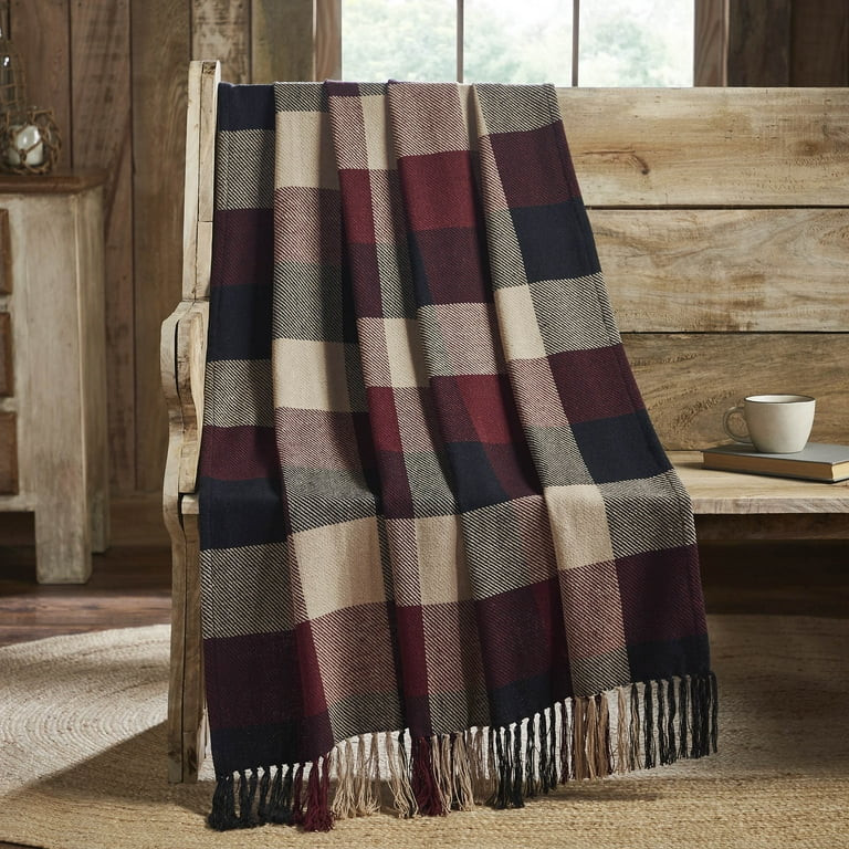 VHC Brands Heritage Farms Primitive Check Woven Throw 50x60, Bedroom and Living Room Decor, Blank... | Walmart (US)