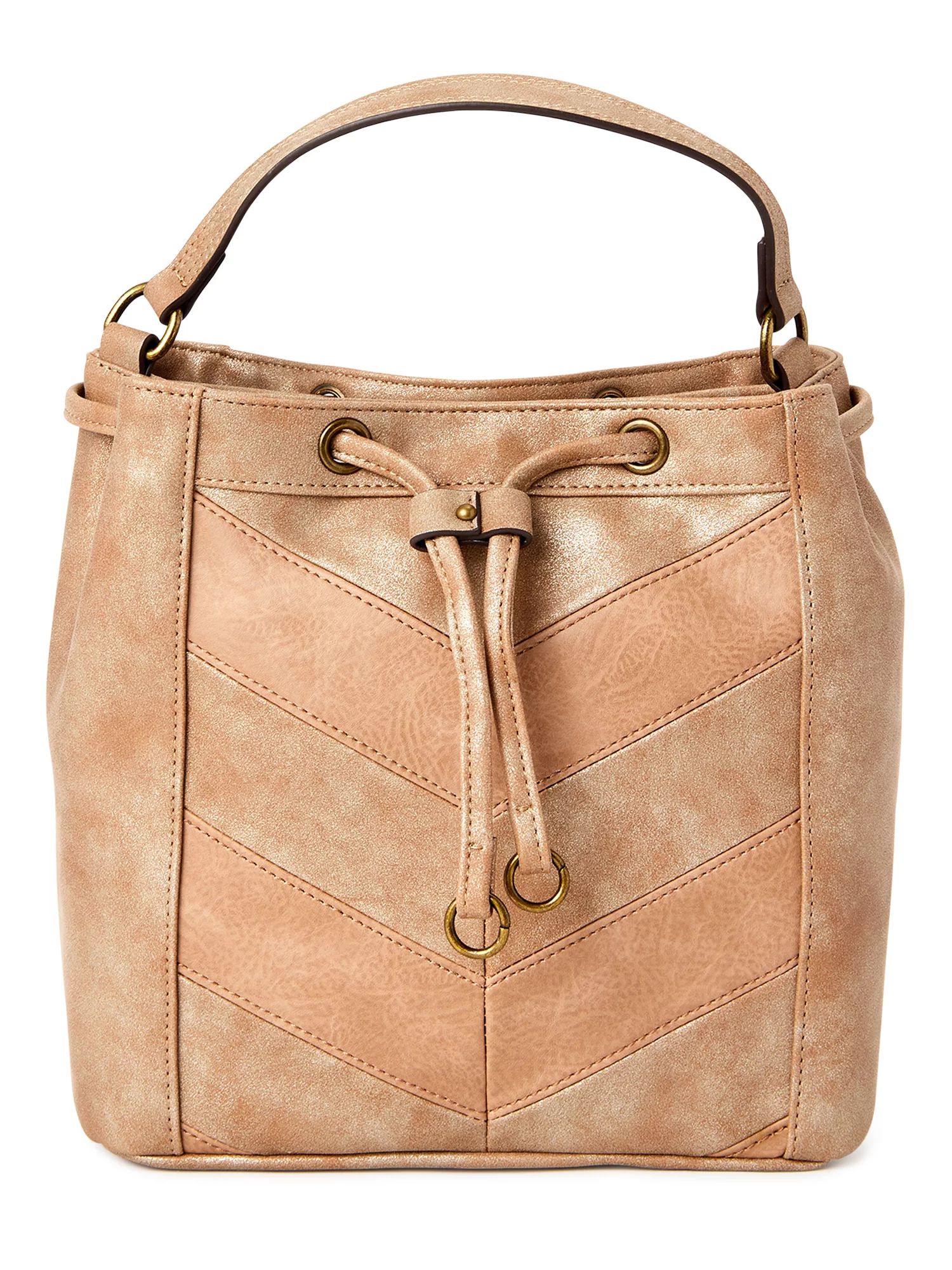 Time and Tru Women's Carmen Bucket Bag Tan | Walmart (US)