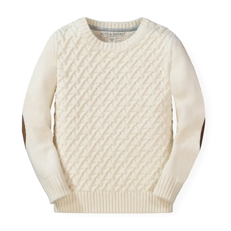 Hope & Henry Boys' Crewneck Pullover Sweater with Elbow Patches, Infant | Target