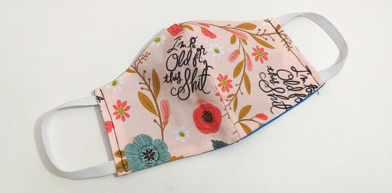 Protective Mask / Face Mask - Washable - NON-medical - Cotton- 2 layers - Elastic - Reversible - ... | Etsy (CAD)